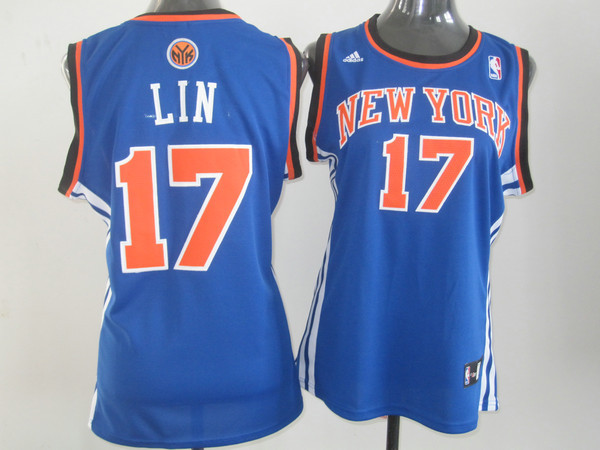 2017 Women NBA New York Knicks #17 Lin blue jerseys->->Women Jersey